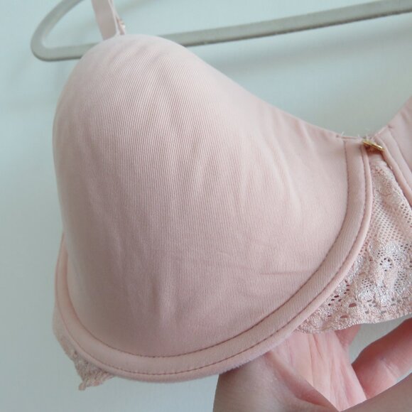 NATORI Bliss Perfection Unlined Underwired Lace Bra in Rose Beige - Size 36DD - Picture 8 of 14